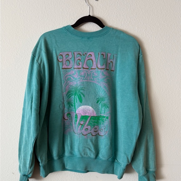 Wild Fable Teal Beach Vibes Sweatshirt - Picture 3 of 3